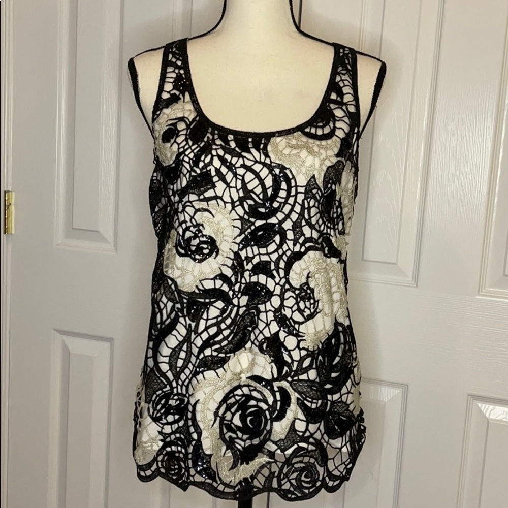 Express Black and Silver Sleeveless Top